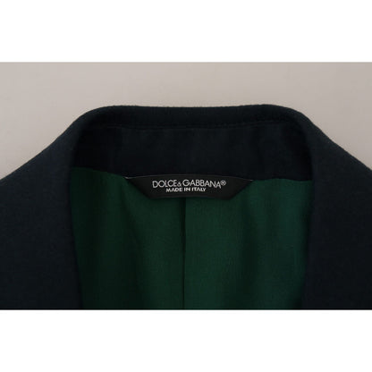 Dolce & Gabbana Blue Double Breasted Formal Coat Blazer