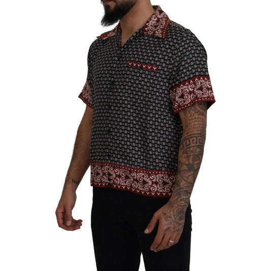 Dolce & Gabbana Multicolor Patterned Silk Casual Shirt