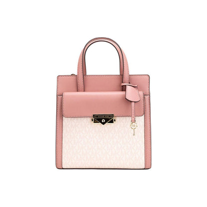 Michael Kors Cece Small Pink PVC North South Flap Tote Crossbody Bag Purse