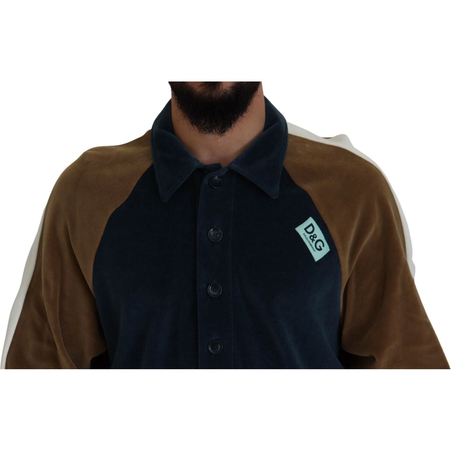 Dolce & Gabbana Multicolor Cotton Collared Pullover Sweater