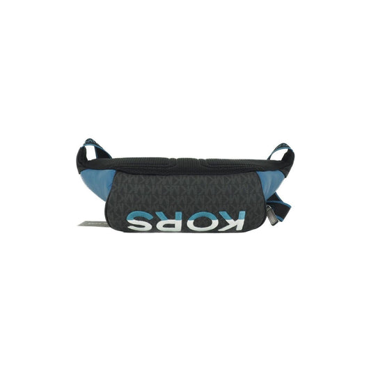 Michael Kors Cooper Large Blue Multi Leather Embroidered Logo Utility Belt Bag