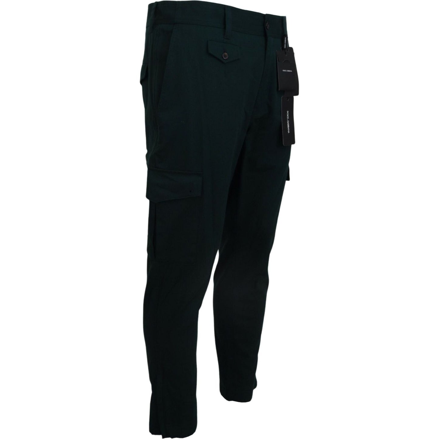 Dolce & Gabbana Green Cargo Cotton Stretch Jeans Pant