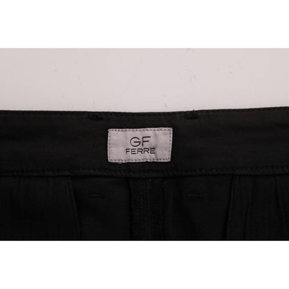 GF Ferre Black Cotton Stretch Chinos Pants