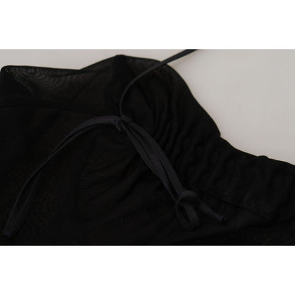 Dolce & Gabbana Black Viscose Bodycon Sheath Midi Dress