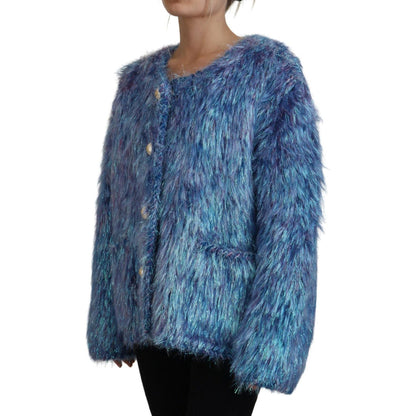 Dolce & Gabbana Multicolor Polyester Fringes Coat Jacket