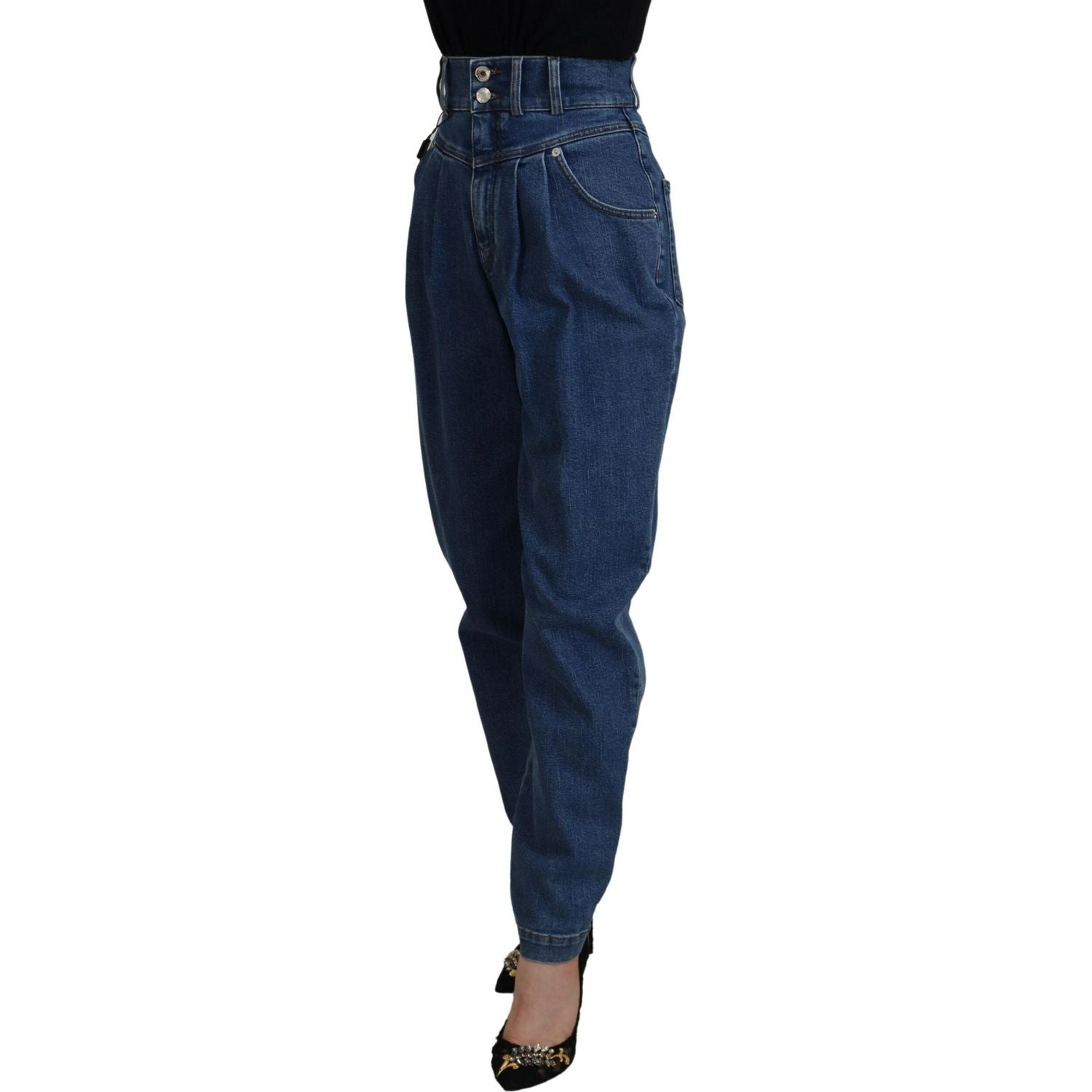 Dolce & Gabbana Blue High Waist Denim Cotton Stretch Jeans