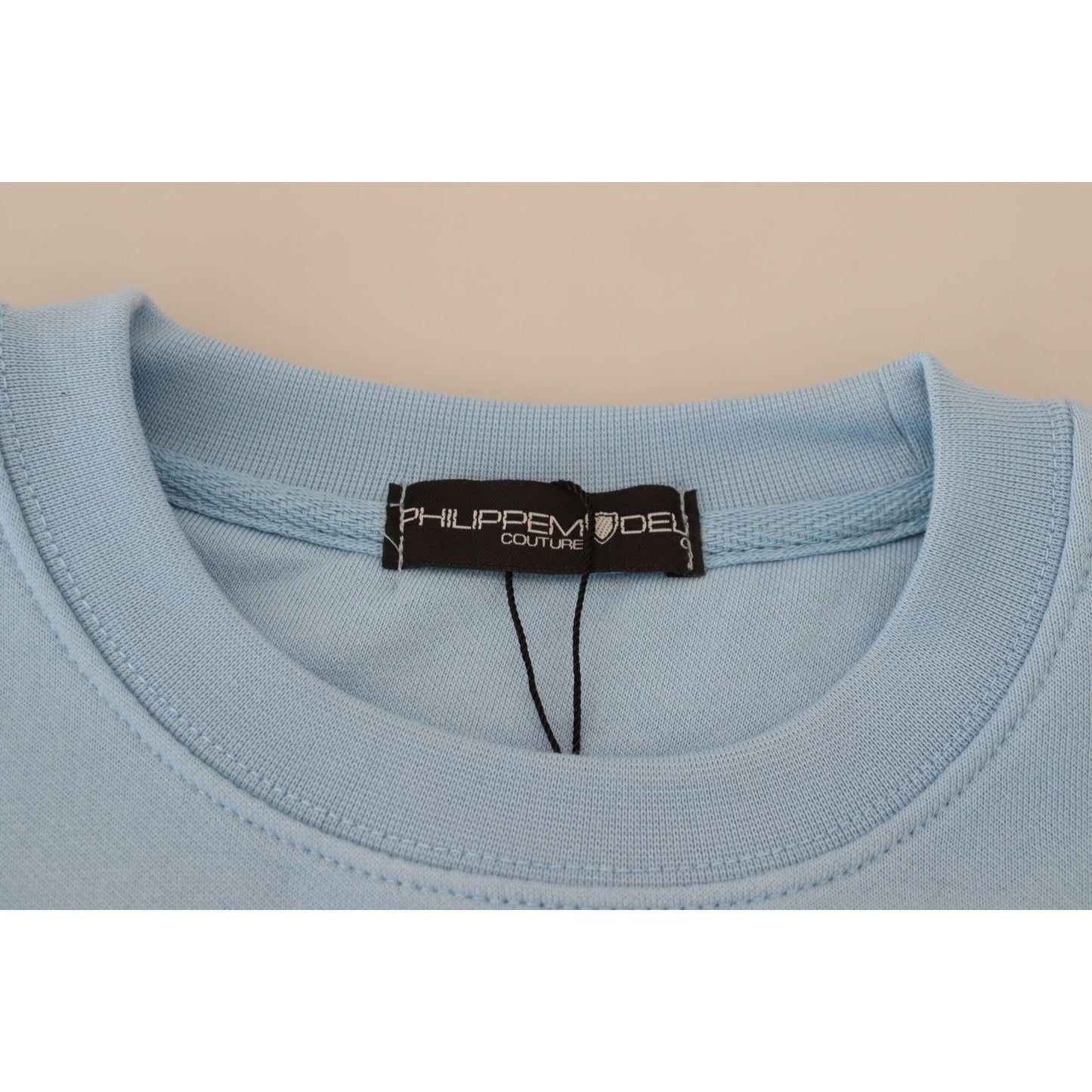 Philippe Model Light Blue Logo Printed Long Sleeves Sweater