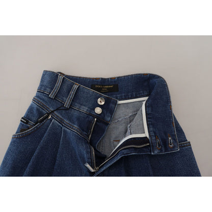 Dolce & Gabbana Blue High Waist Denim Cotton Stretch Jeans