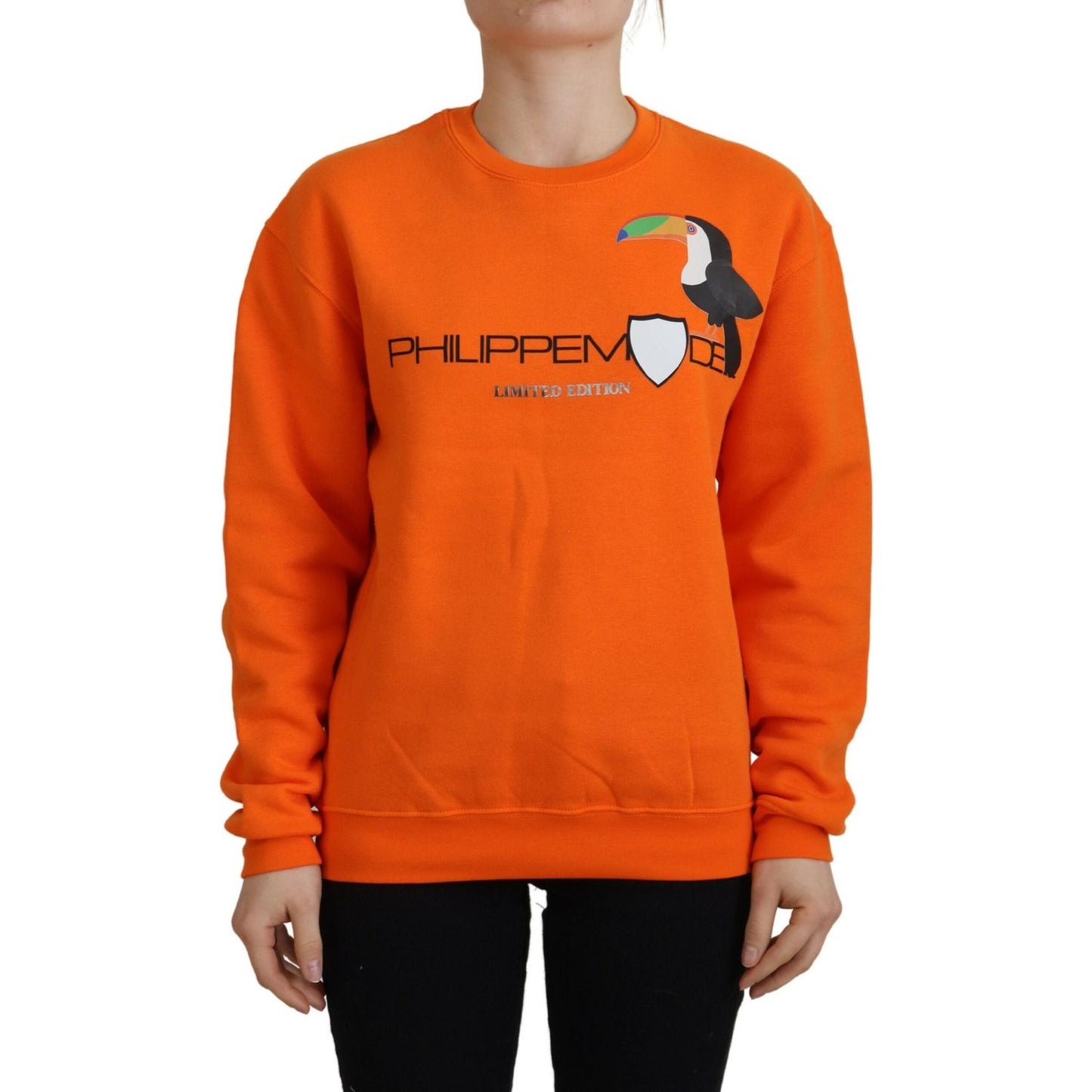 Philippe Model Orange Printed Long Sleeves Pullover Sweater