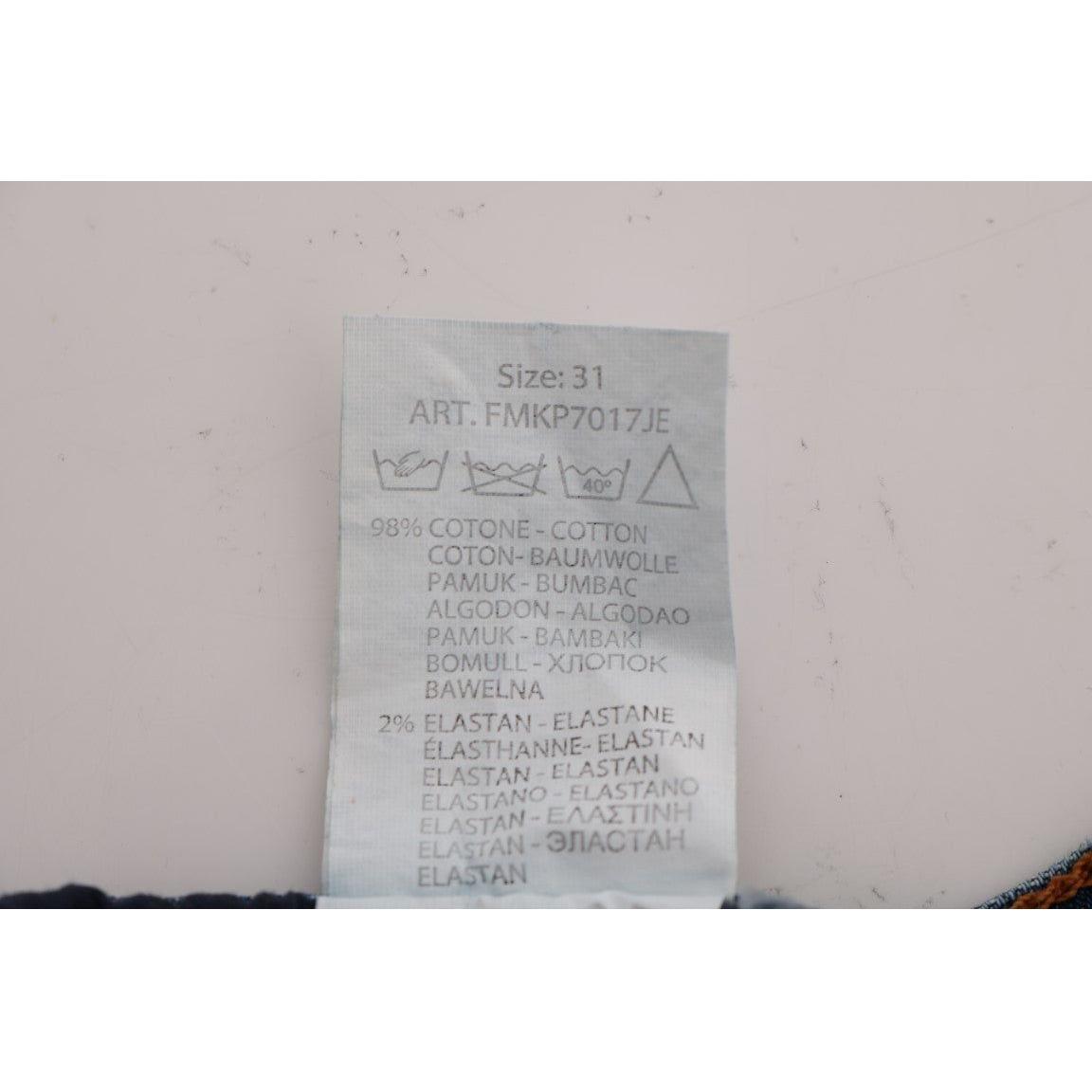 Frankie Morello Blue Wash Torn Dunfermile Slim Fit Jeans