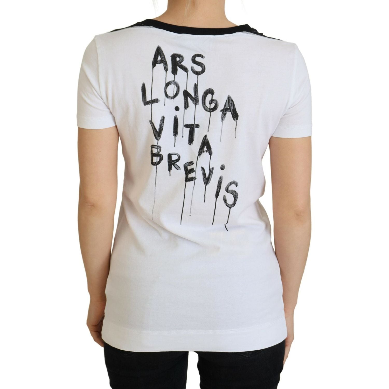 Dolce & Gabbana White Cotton T-shirt Crewneck T-shirt