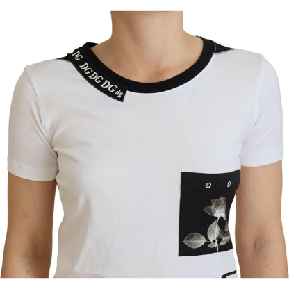 Dolce & Gabbana White Cotton T-shirt Crewneck T-shirt