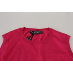 Dolce & Gabbana Pink Silk Vest Pullover Crewneck Tank Top