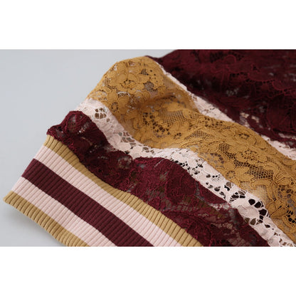 Dolce & Gabbana Multicolor Lace V-neck Pullover Sweater