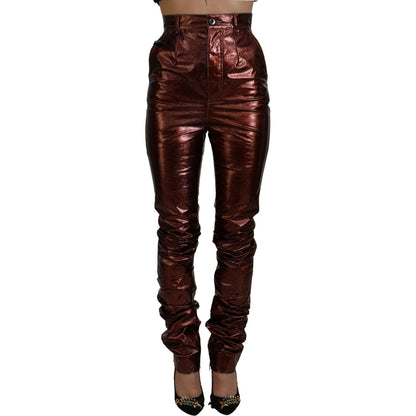 Dolce & Gabbana Metallic Bronze High Waist Skinny Jeans