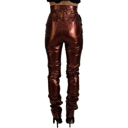 Dolce & Gabbana Metallic Bronze High Waist Skinny Jeans