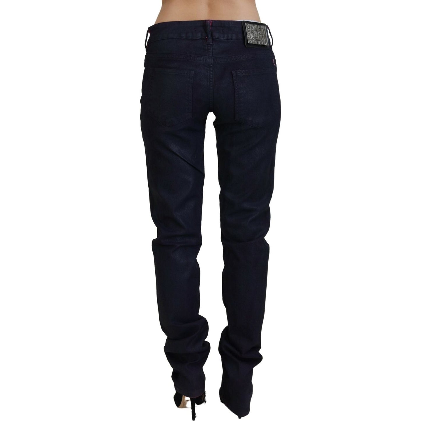 Just Cavalli Black Low Waist Slim Fit Women Casual Denim Jeans