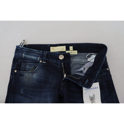 Acht Blue Cotton Low Waist Slim Fit Women Casual Denim Jeans