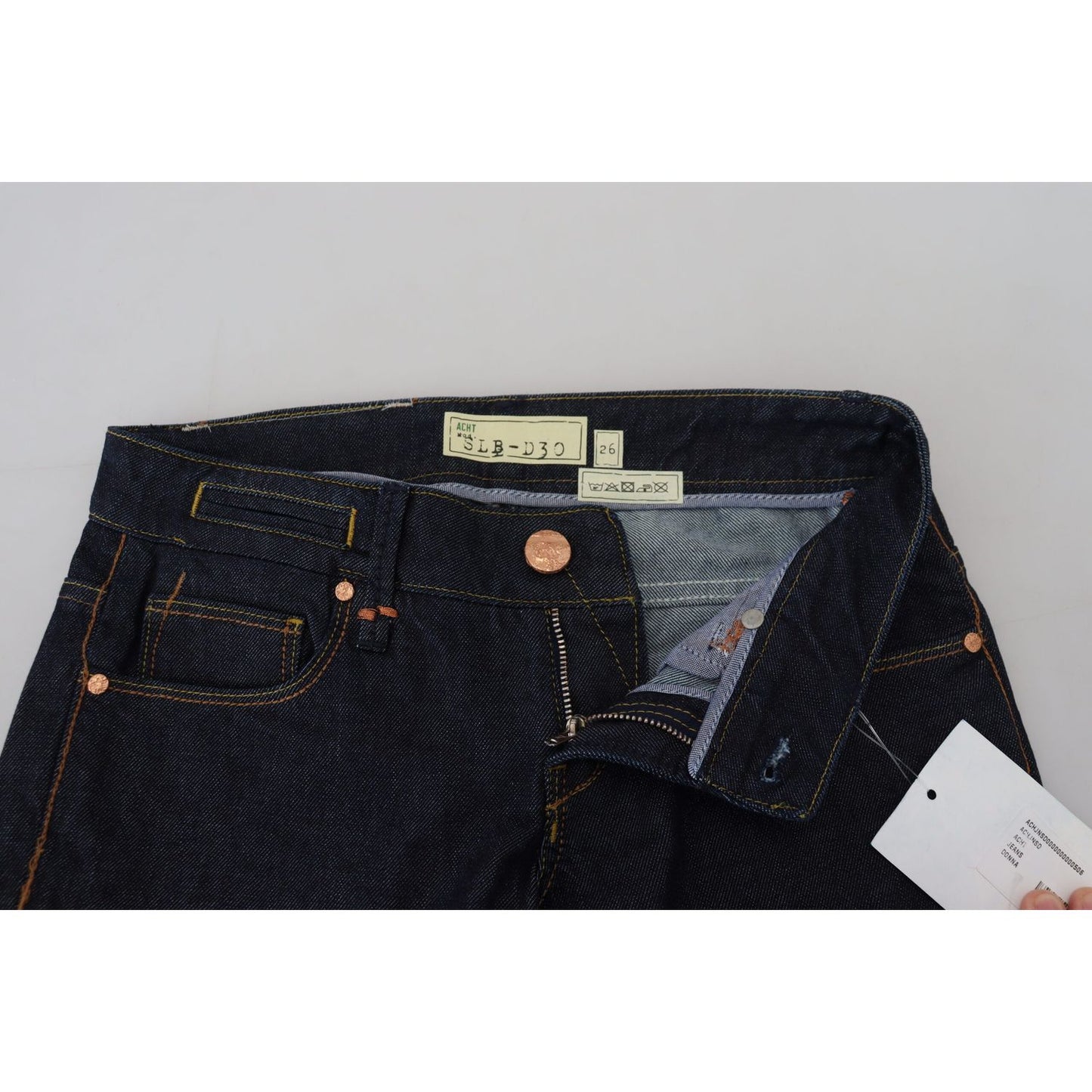 Acht Blue Cotton Low Waist Slim Fit Women Casual Jeans