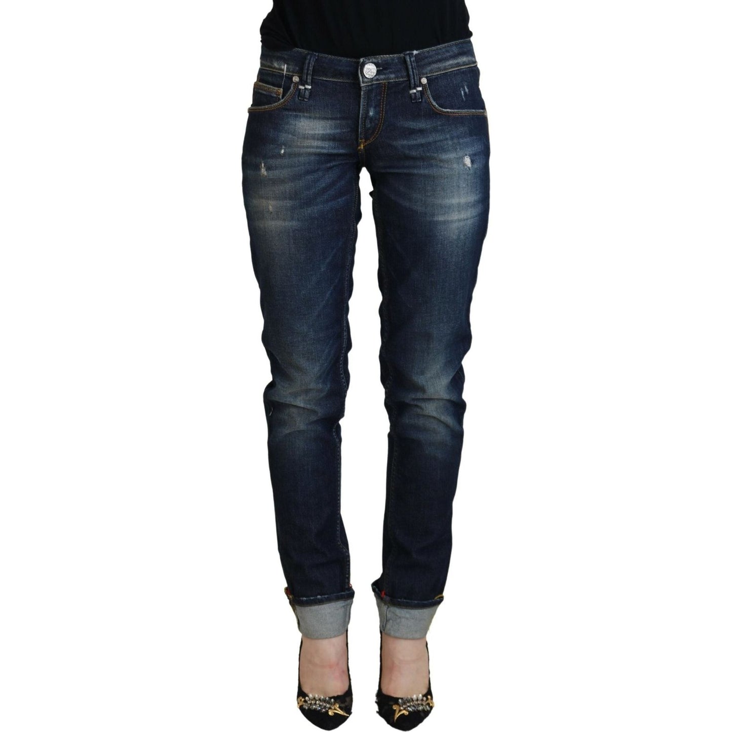 Acht Blue Cotton Slim Fit Women Casual Denim Jeans