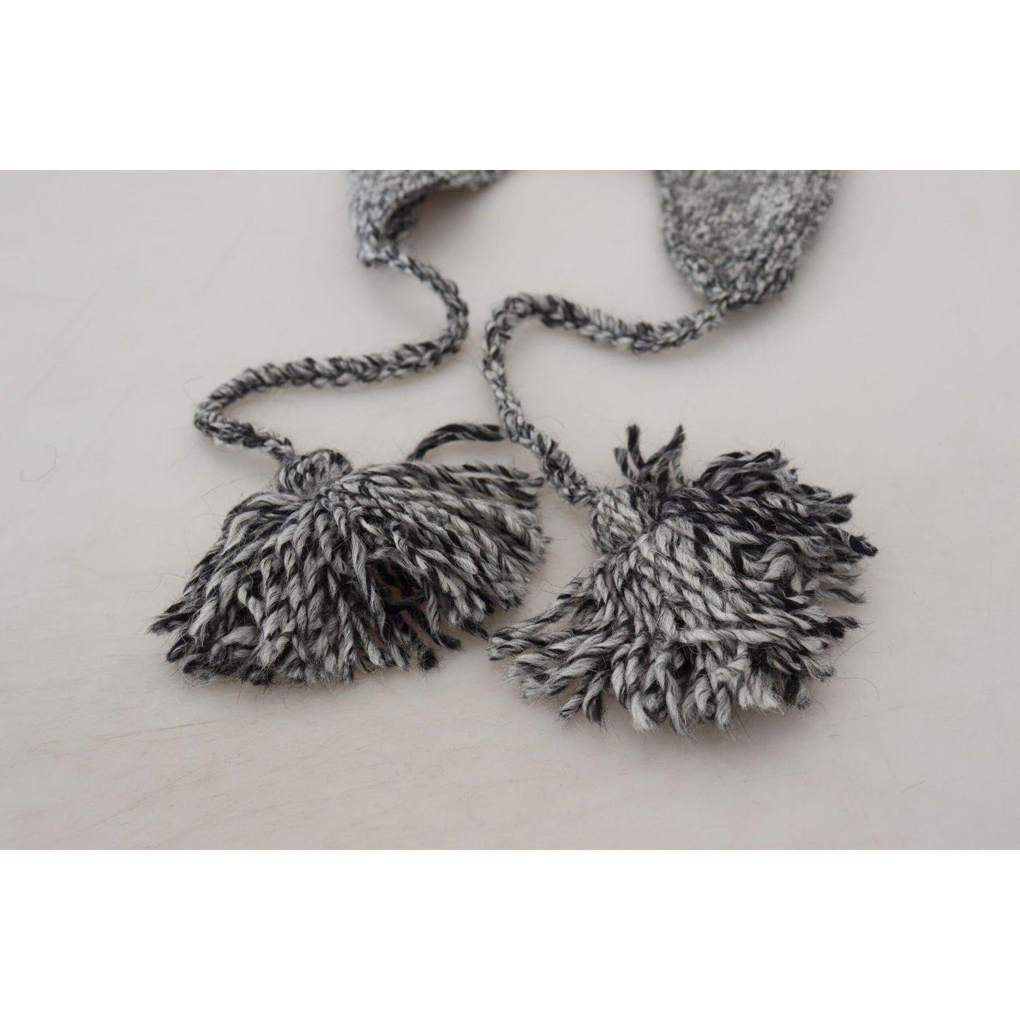 Dolce & Gabbana Gray Warm Fleece Ear Flaps Knit Beanie Hat