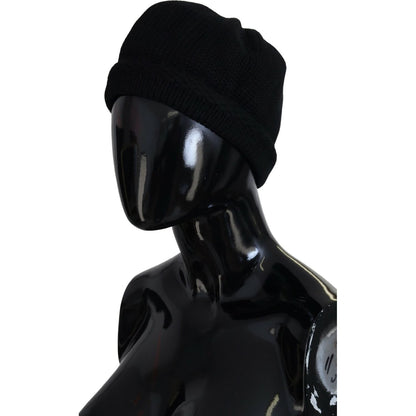 Dolce & Gabbana Black Virgin Wool Women Winter Beanie Cap Hat