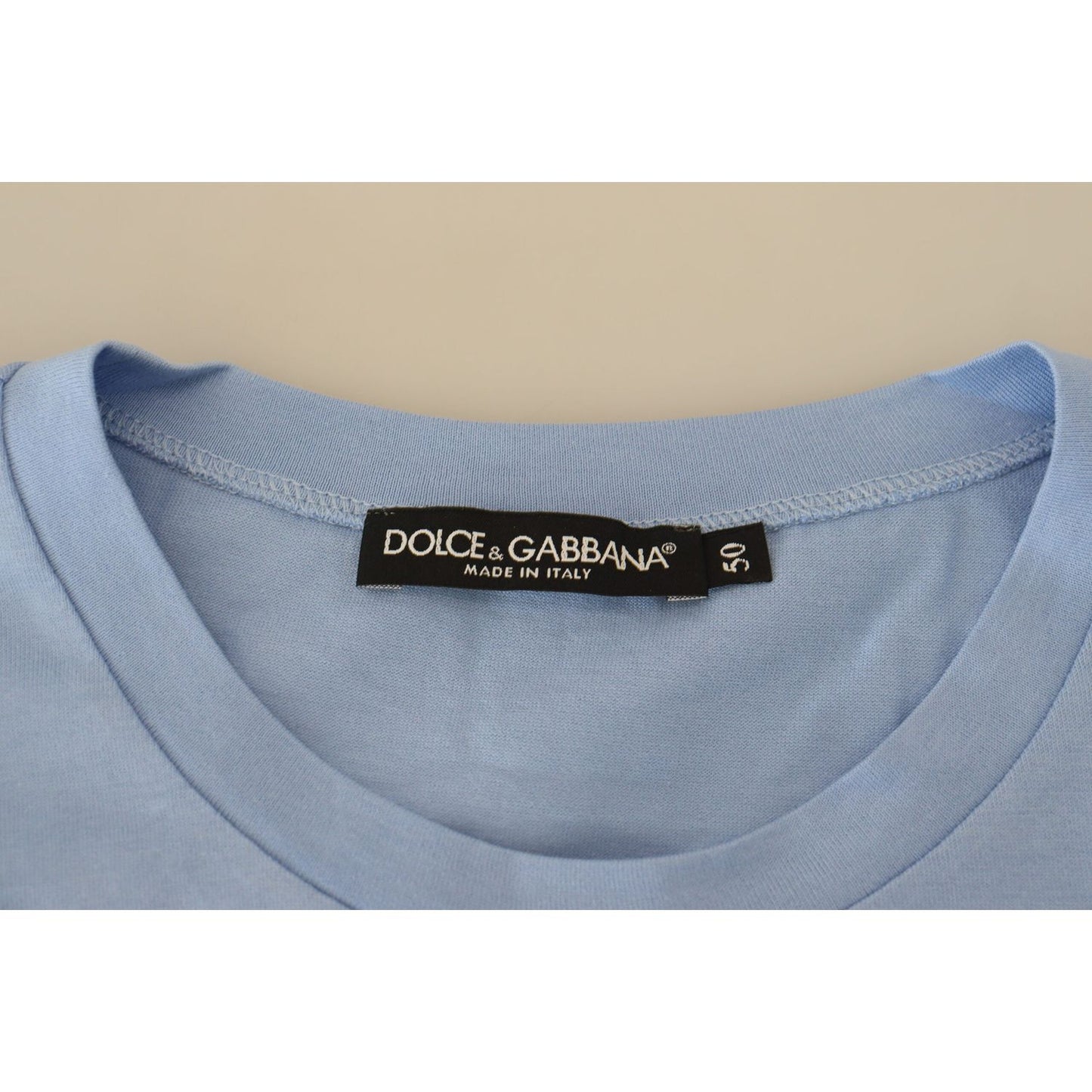 Dolce & Gabbana Light Blue Happy New Year 2017 Cotton T-shirt