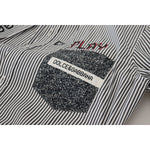 Dolce & Gabbana Black White Striped Printed Casual Cotton Shirt