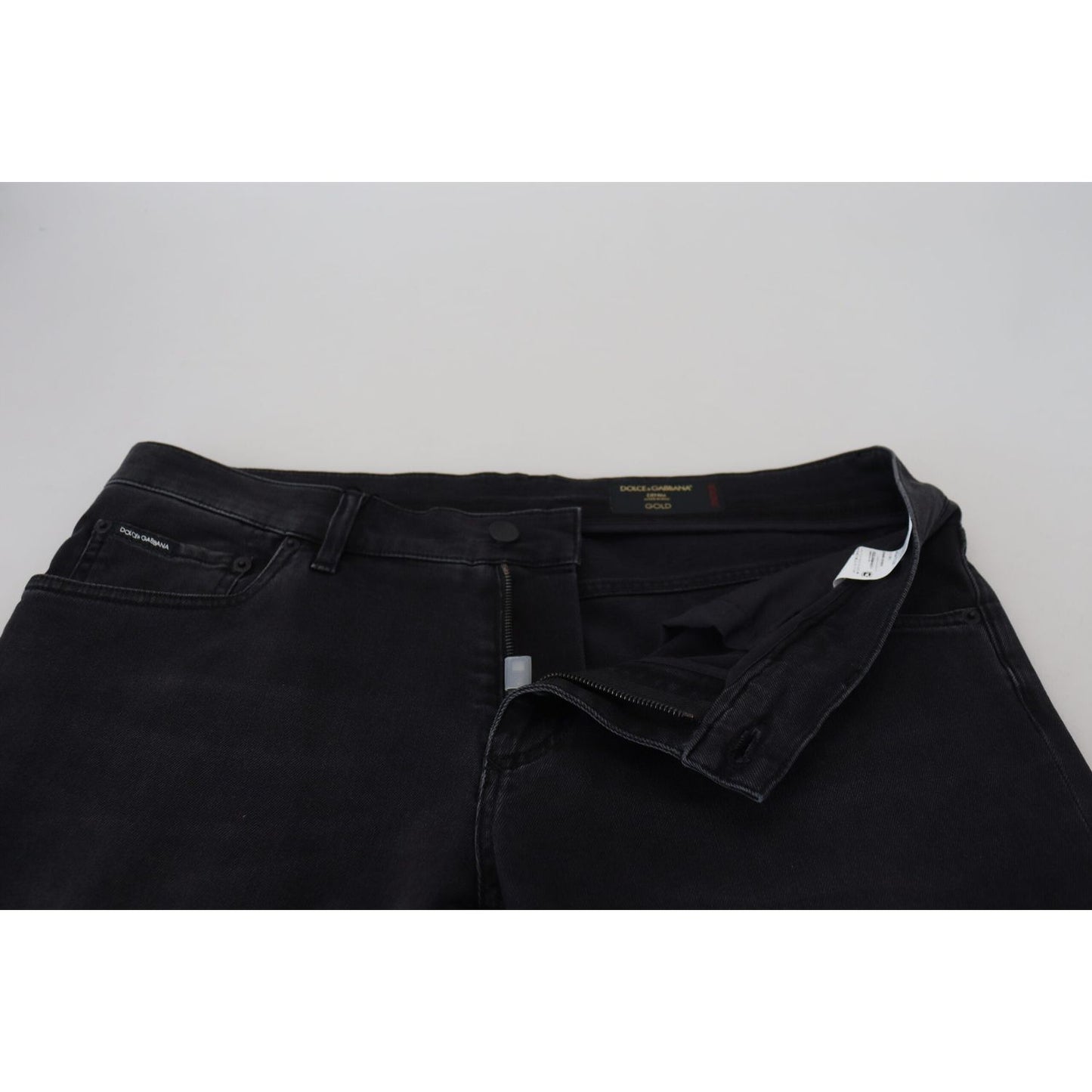 Dolce & Gabbana Black Angel Embroidery Skinny Denim Jeans