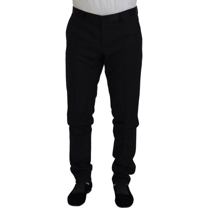 Dolce & Gabbana Black Wool Chino Dress Formal Pants