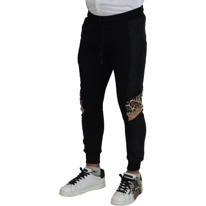 Dolce & Gabbana Black Polyester Skinny Jogger Men Pants