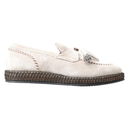Dolce & Gabbana Ivory Suede Leather Men Espadrille Shoes