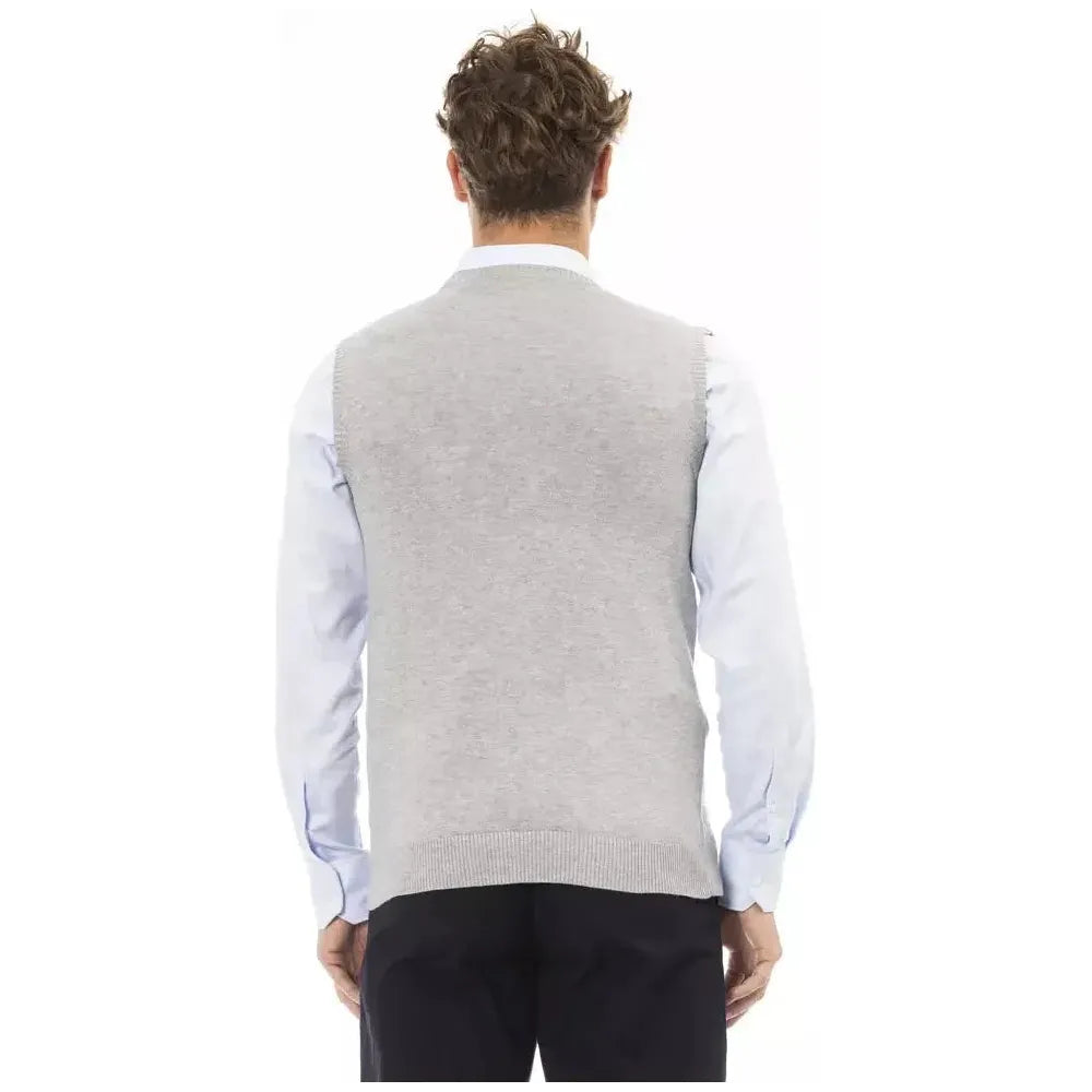 Alpha Studio Gray Viscose Men Jacket