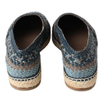 Dolce & Gabbana Blue Gray Leather Buffalo Espadrille Shoes
