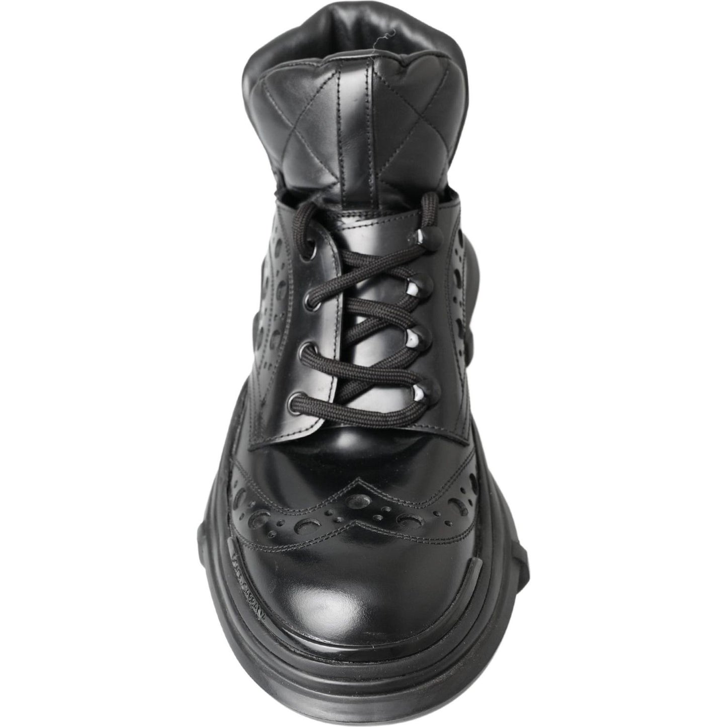 Dolce & Gabbana Black Leather Ankle Casual Boots