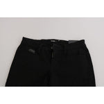 Costume National Black Sequined Mid Waist Slim Fit Denim Jeans