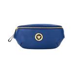 Versace Small Navy Calf Leather Medusa Pendant Fanny Waist Pack Belt Bag
