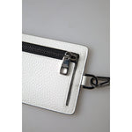 Dolce & Gabbana White Leather Lanyard Logo Card Holder Men Wallet