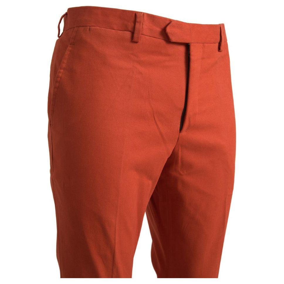 BENCIVENGA Orange Straight Fit Men Formal Trousers Pants