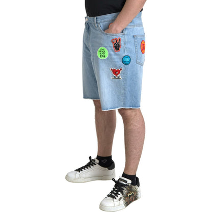Dolce & Gabbana Light Blue Cotton Men Bermuda Denim Shorts