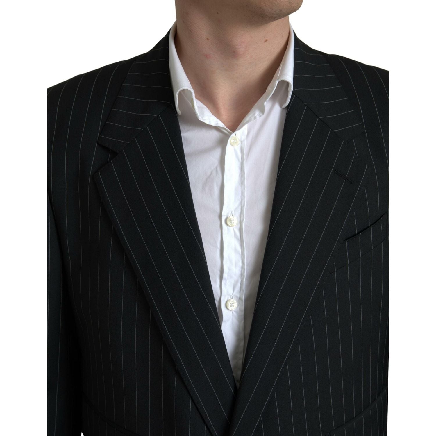Dolce & Gabbana Black Stripe Single Breasted SICILIA Blazer