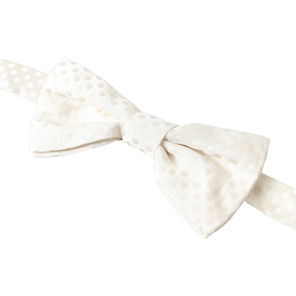 Dolce & Gabbana Ivory Fantasy Pattern Adjustable Neck Papillon Bow Tie