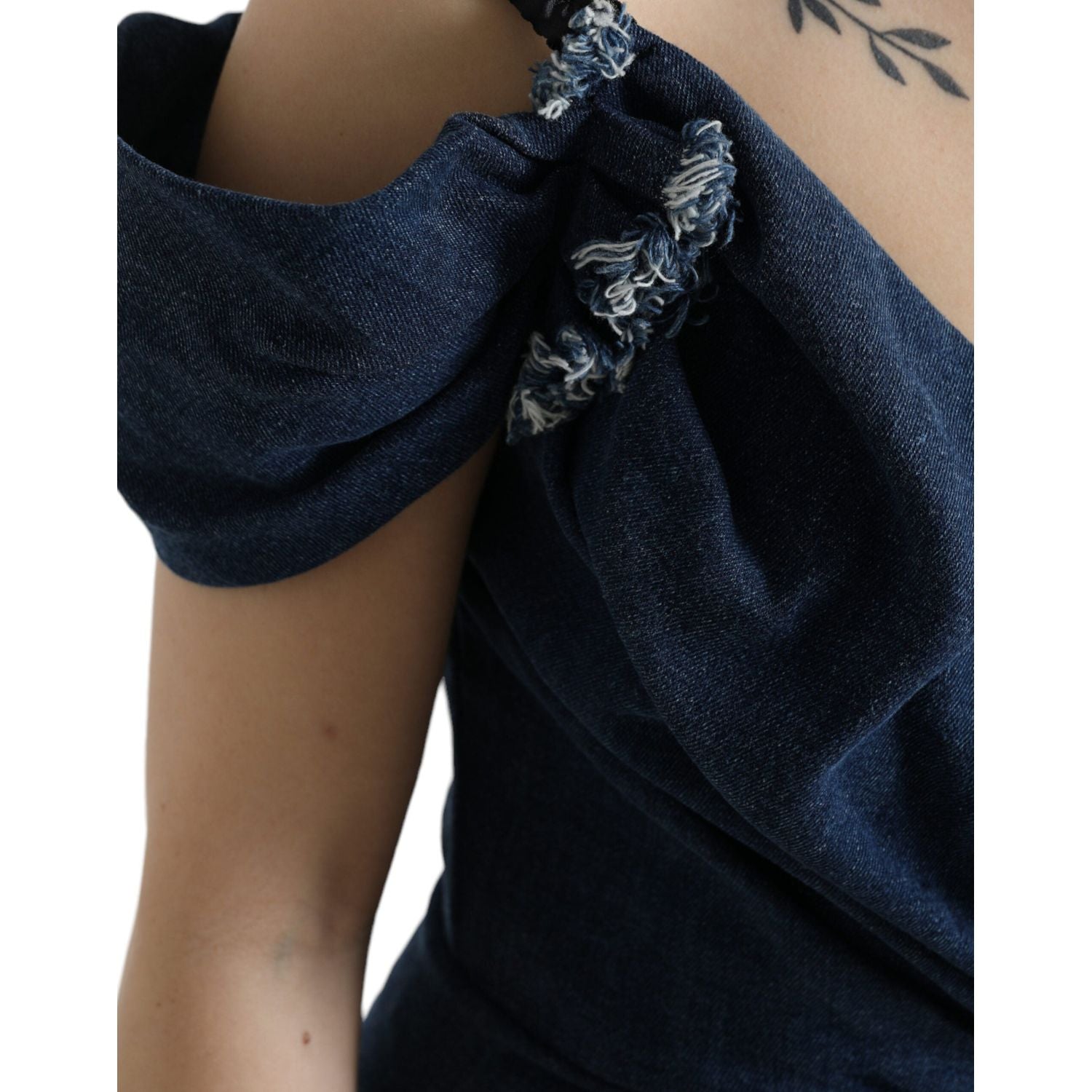 Dolce & Gabbana Blue Patchwork Two Tone Denim Mini Dress