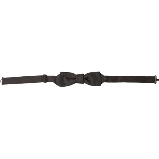 Dolce & Gabbana Brown Polyester Silk Adjustable Neck Men Papillon Bow Tie