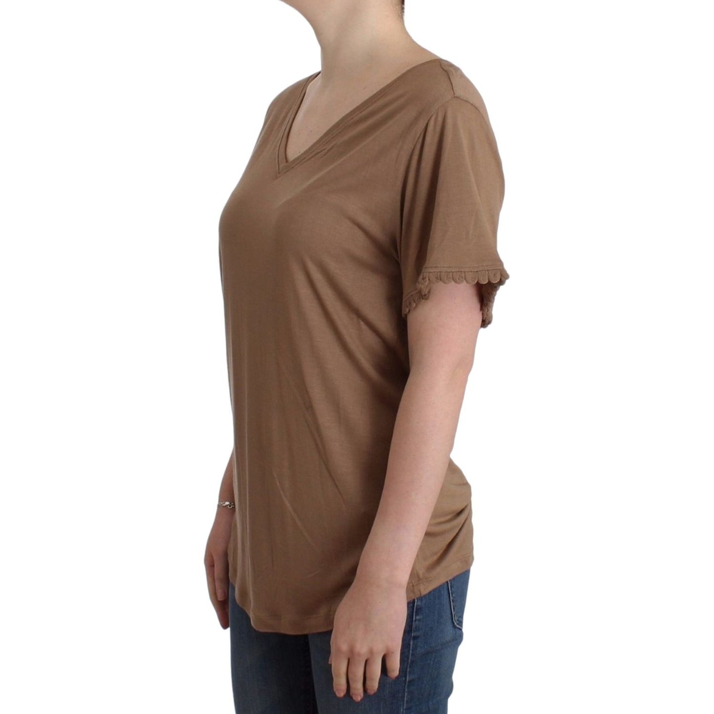 John Galliano Brown shortsleeved top