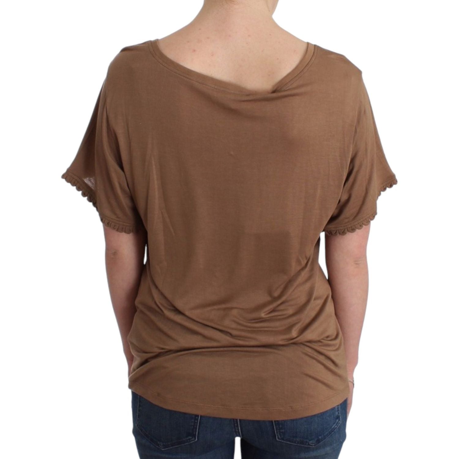 John Galliano Brown shortsleeved top