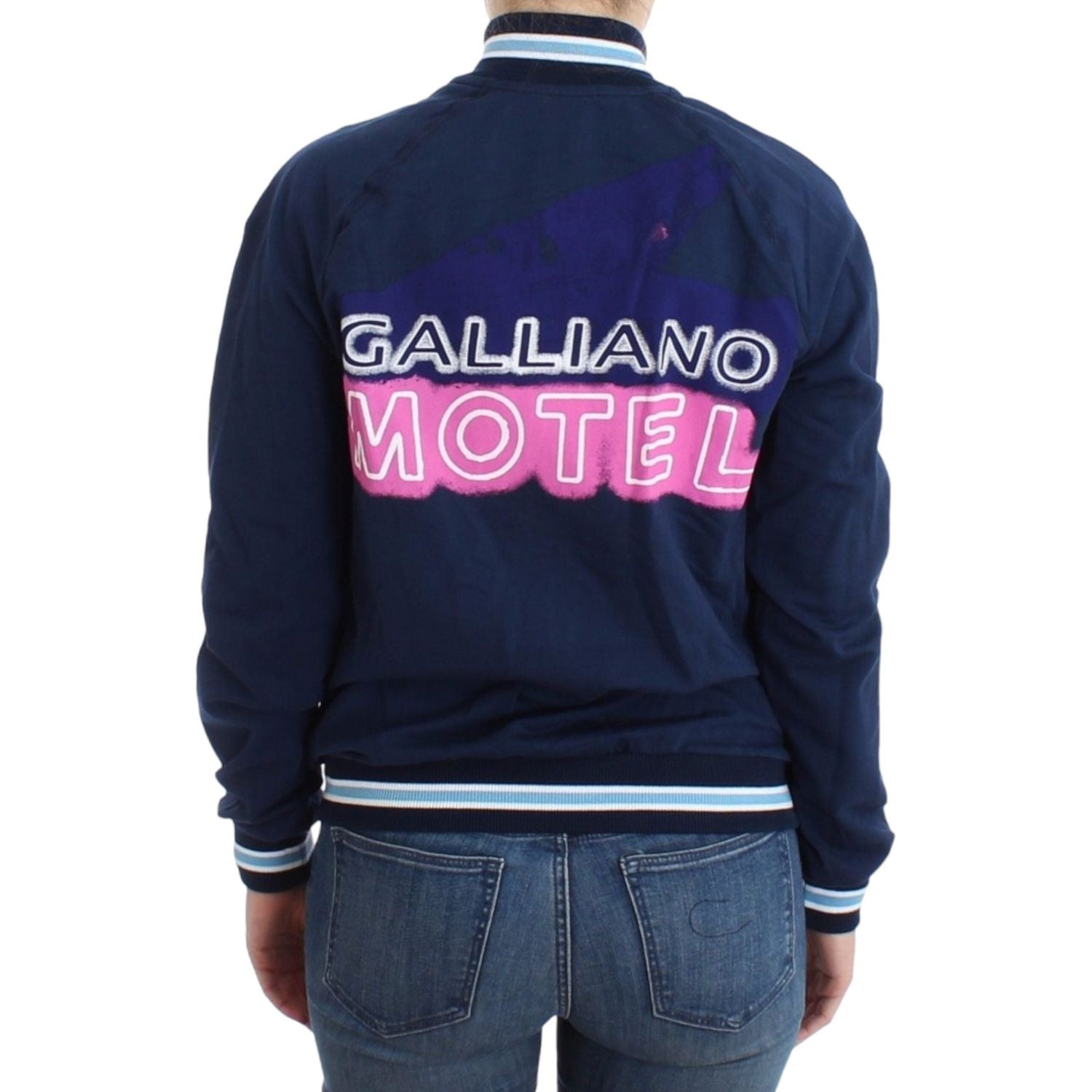 John Galliano Blue zip cotton cardigan
