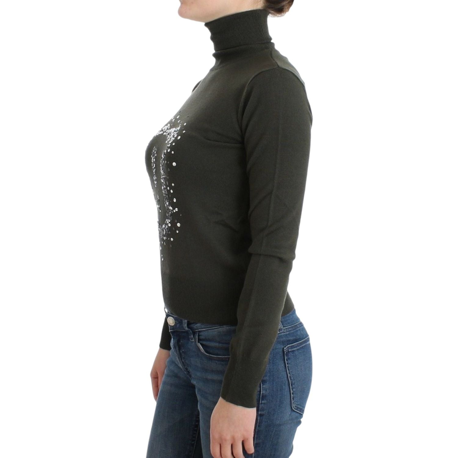 John Galliano Green wool turtleneck sweater