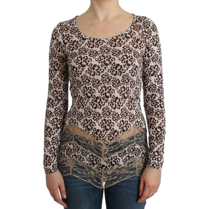 Cavalli Brown longsleeved lace top