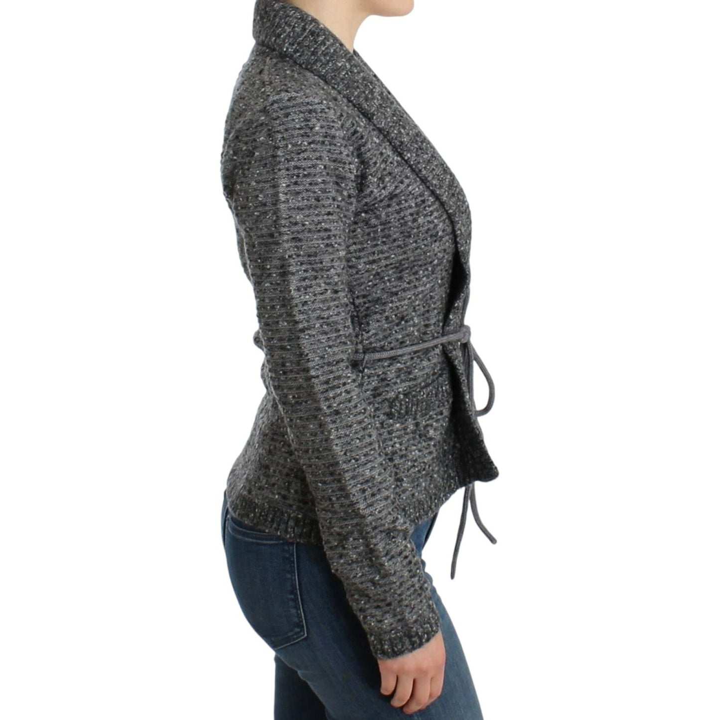 Cavalli Gray wool knitted cardigan